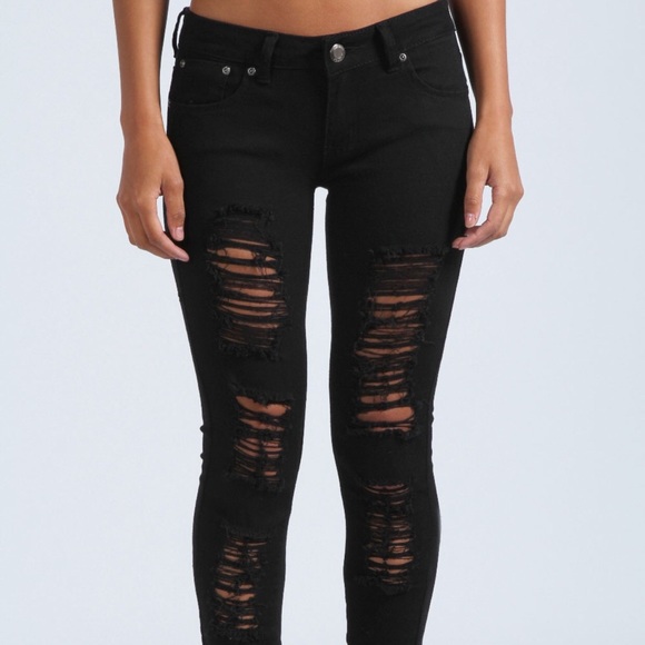 Royal Bones Denim - Royal Bones Ripped Black Skinny Jeans